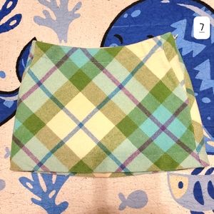 Gap Kids Girl's sz 7 White Cream Green Blue Plaid Wool Texture Lined Skirt